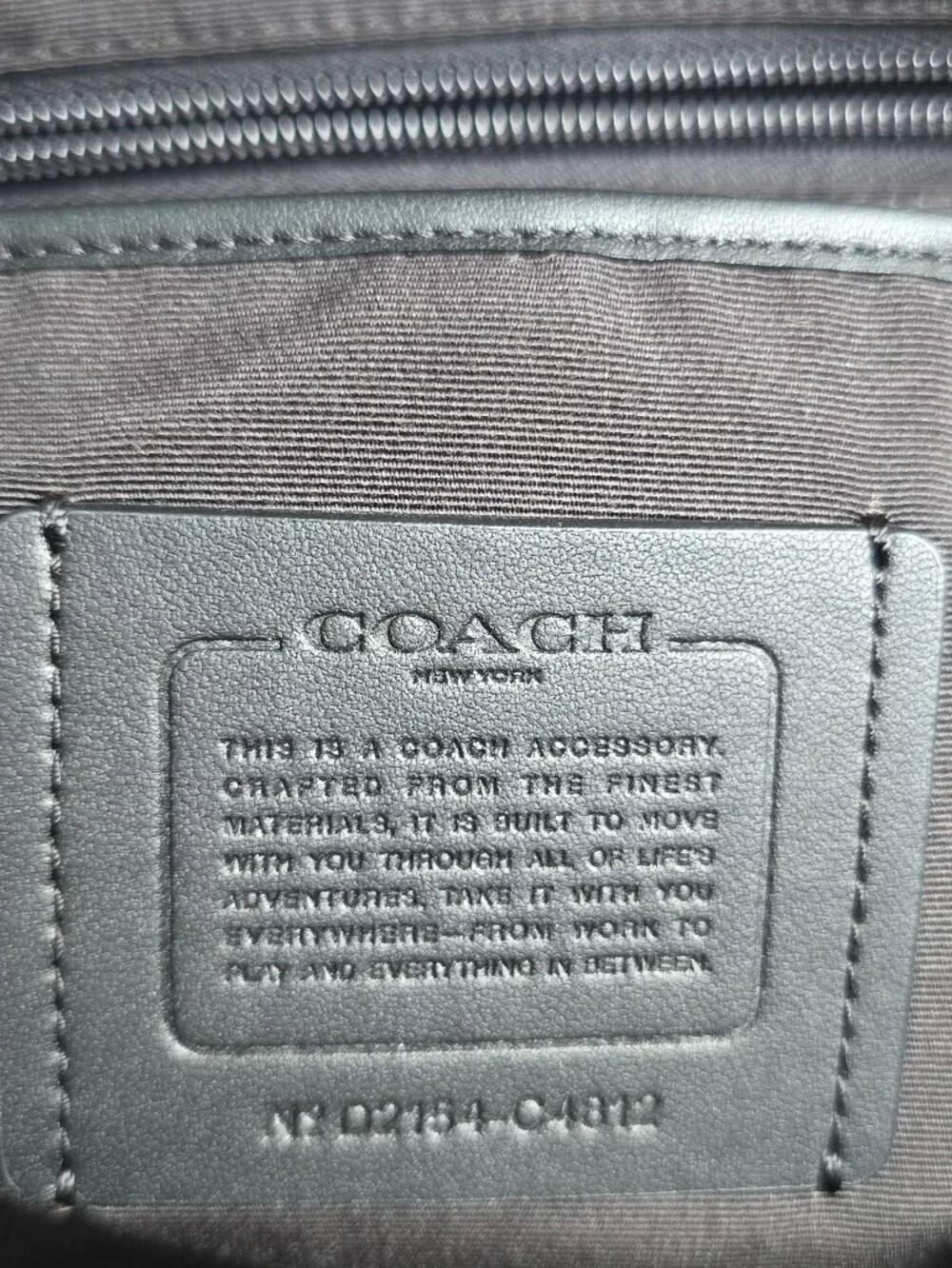 Women's Coach Tote Insert. Black Gray Canvas